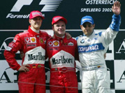 Schumacher gives podium to Barrichelllo.