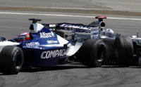 European Grand Prix, Montoya and Coulthard out of race.