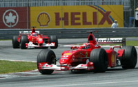 Both Ferrari's in the lead