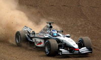 Spanish Grand Prix Raikkonen loases his rear wing on lap 2